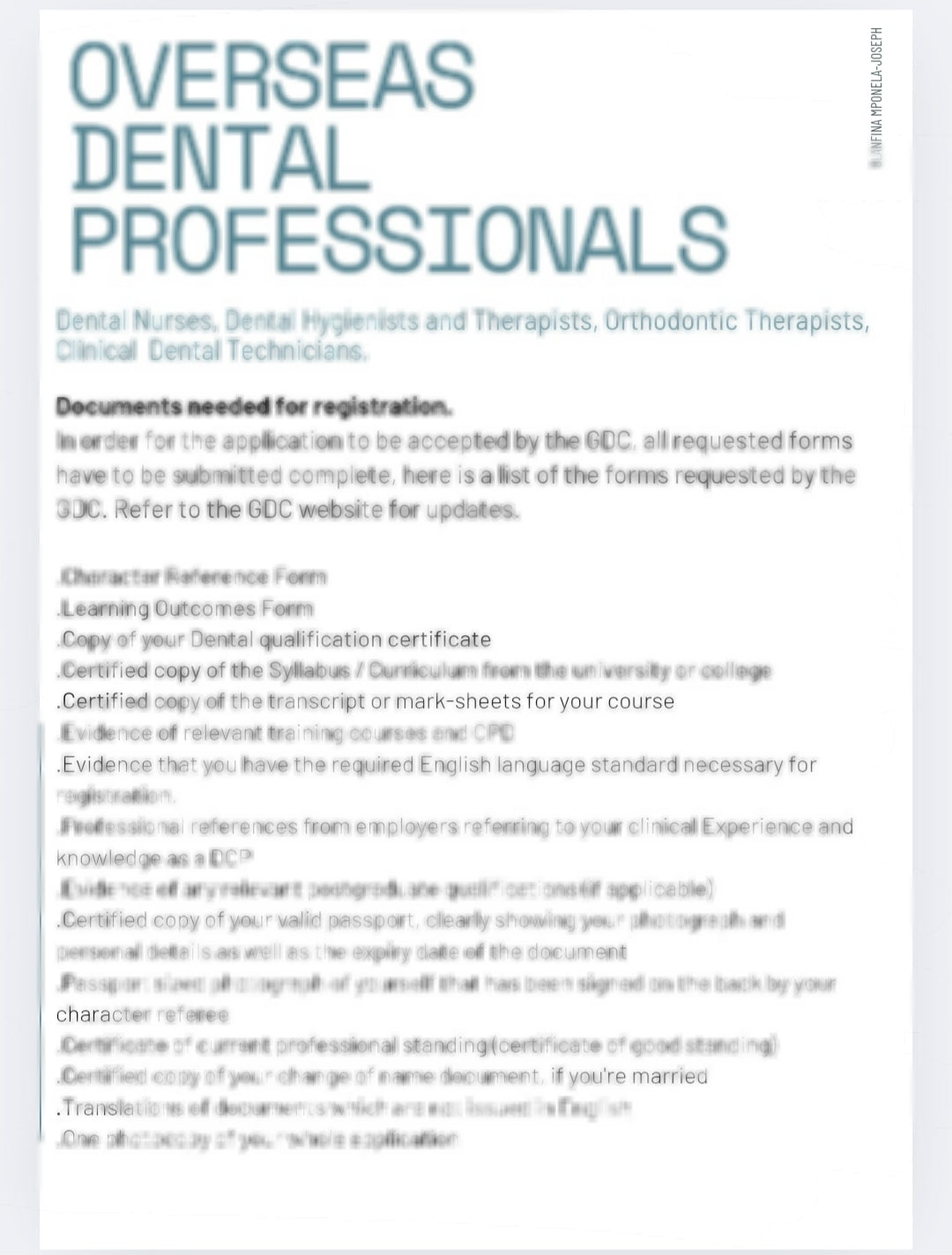 A guide on how overseas dental professionals can register and work in the United Kingdom