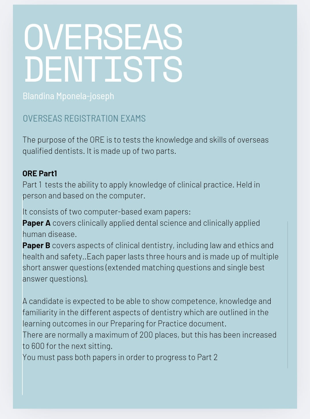 A guide on how overseas dental professionals can register and work in the United Kingdom