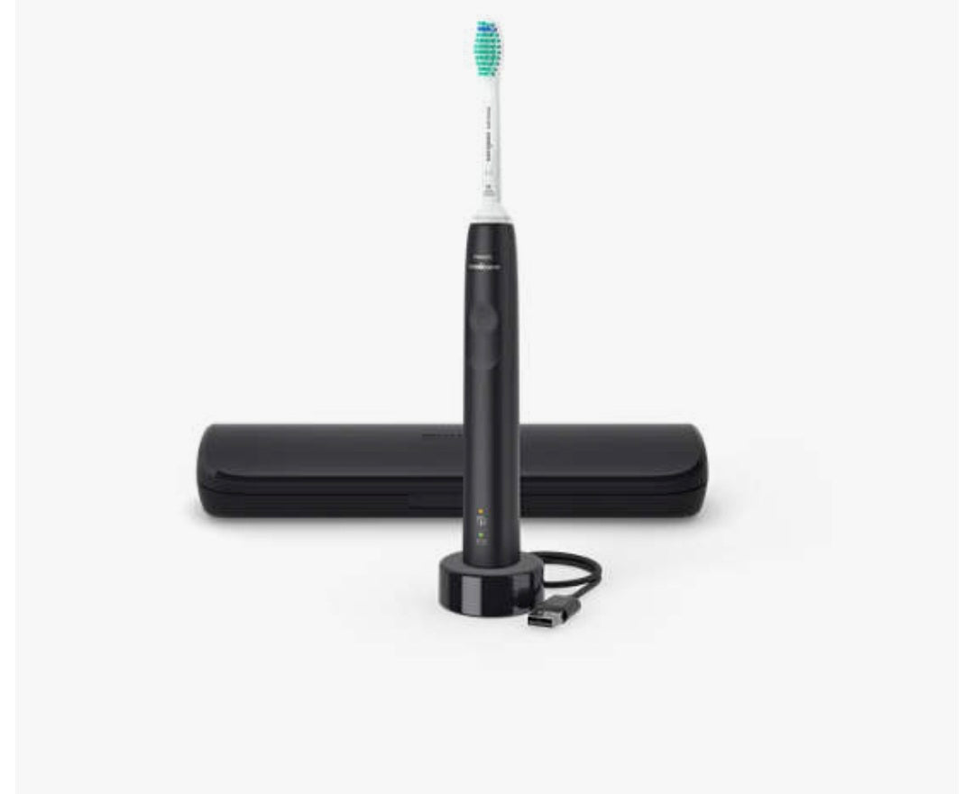 Philips Sonicare 3100 series Sonic electric toothbrush with case - sugar rose, black and  white ink HX3673/11