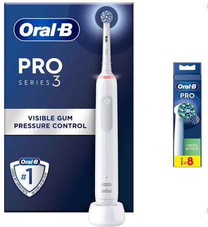 Oral-B Pro 3000 Cross Action White Electric Toothbrush