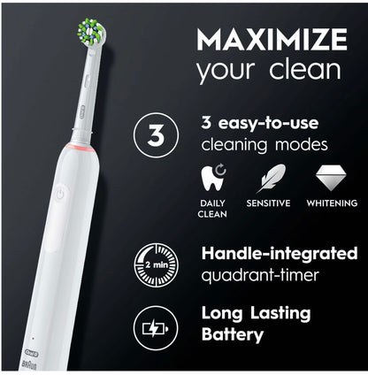 Oral-B Pro 3000 Cross Action White Electric Toothbrush