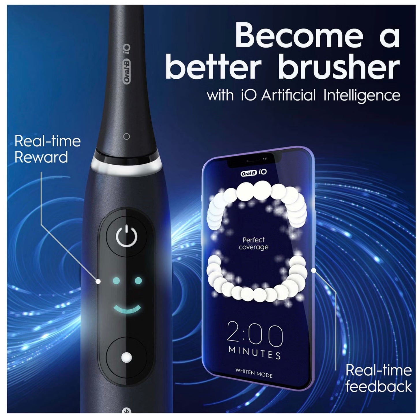 Oral B iO8 Black Electric Toothbrush with Zipper Case