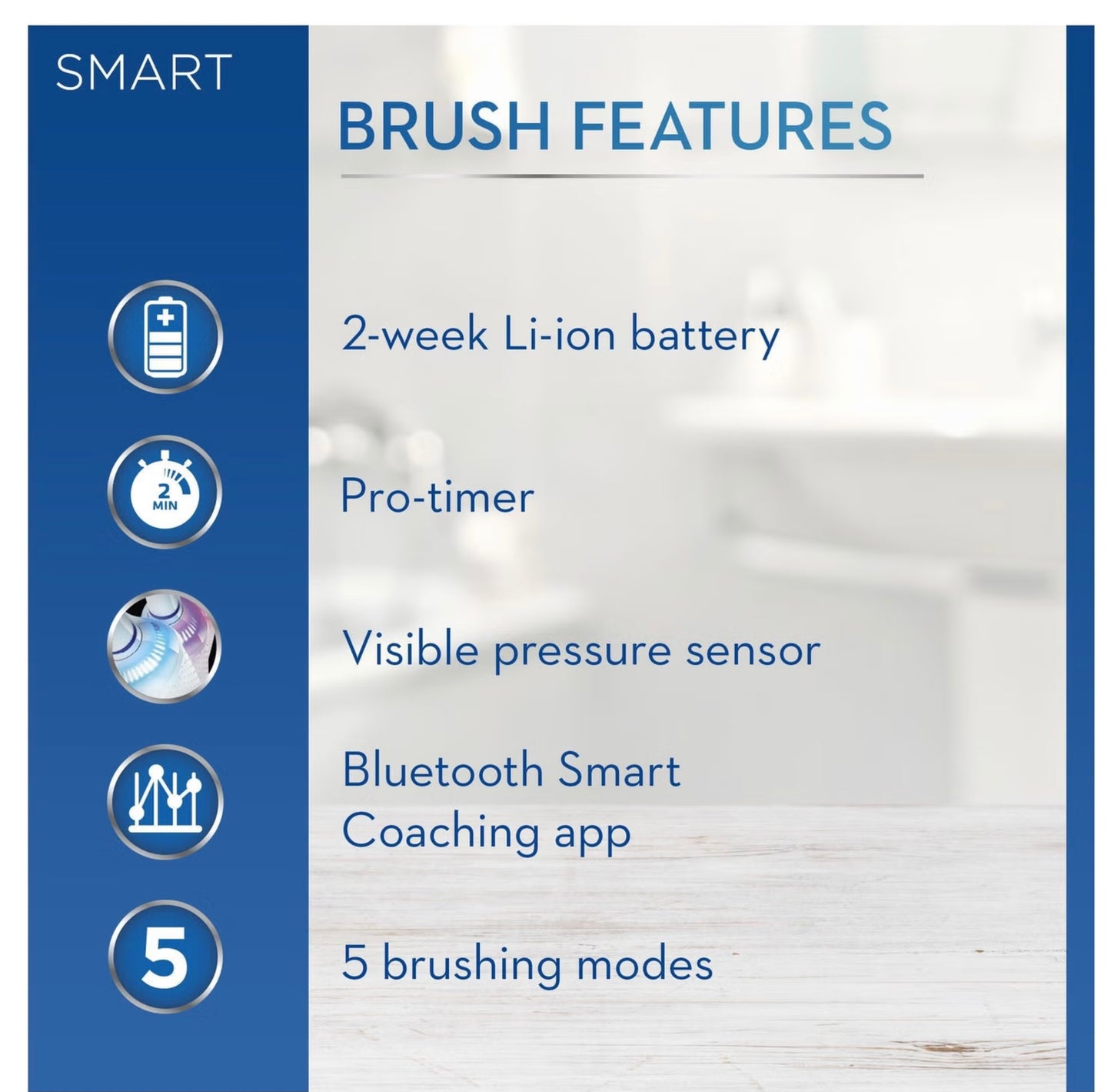 Oral-B Smart 6 Blue Electric Toothbrush, pro-timer, smart Bluetooth, visible pressure sensor, 5 brushing modes