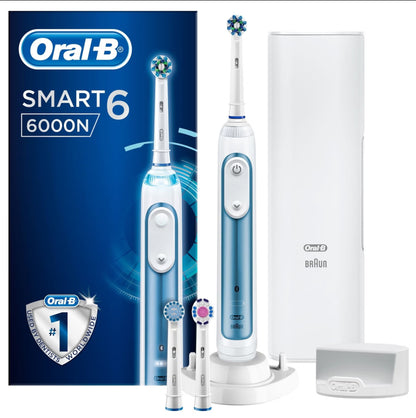 Oral-B Smart 6 Blue Electric Toothbrush, pro-timer, smart Bluetooth, visible pressure sensor, 5 brushing modes