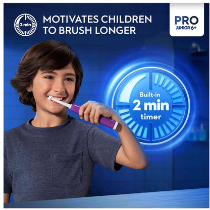 Oral-B Pro Junior Purple Electric Toothbrush, For Ages 6+