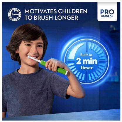 Oral-B Pro Junior Green Electric Toothbrush, For Ages 6+