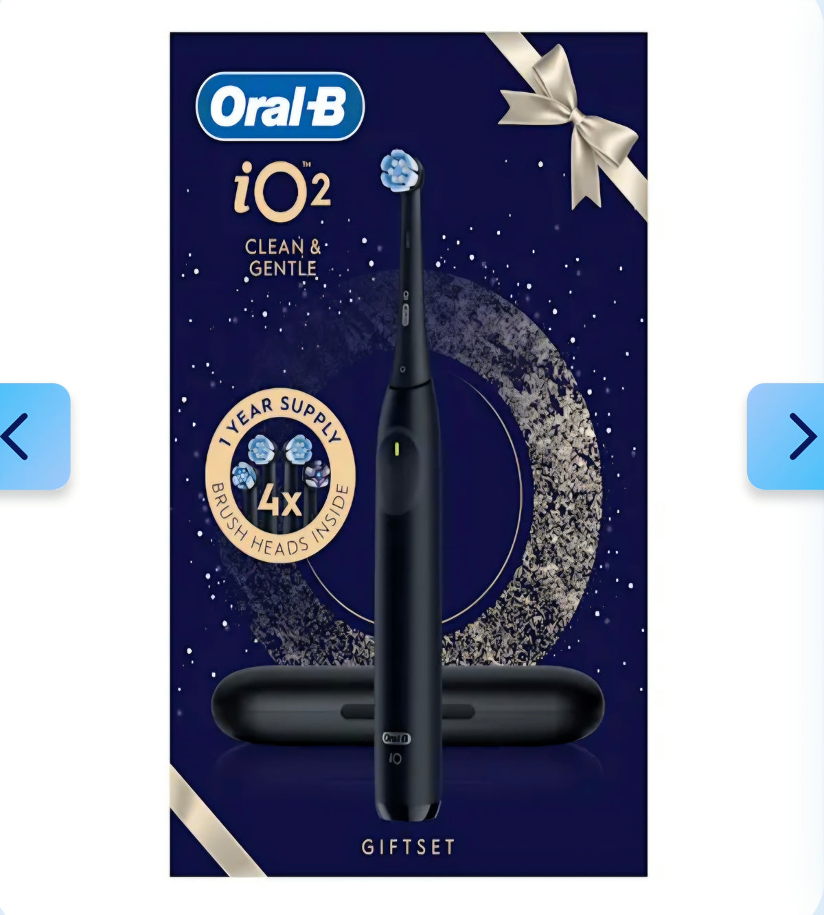 Oral-B iO2 Black Electric Toothbrush Holiday Gift Pack, Includes 4 Replacement Brush Heads!